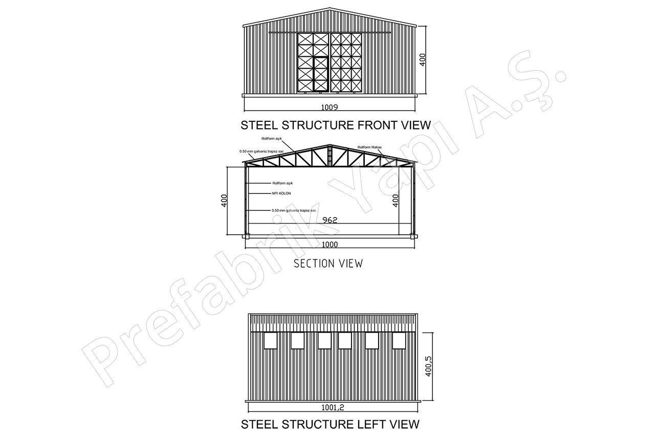 Çelik Yapı 100 m2  Plan