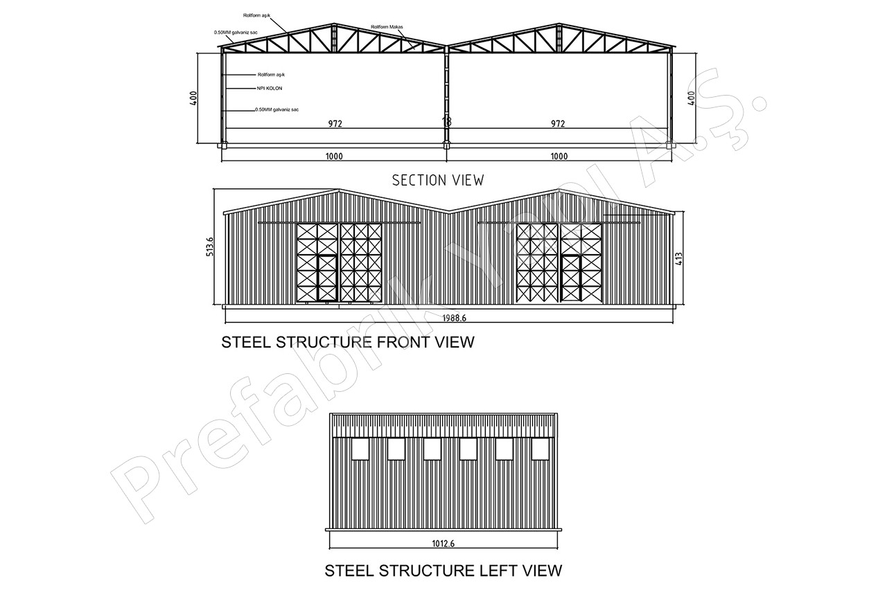 Çelik Yapı 200 m2 Plan