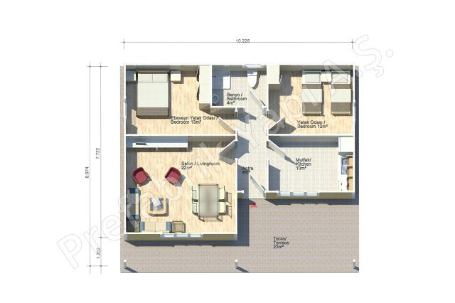 Didim 92 m2 Plan