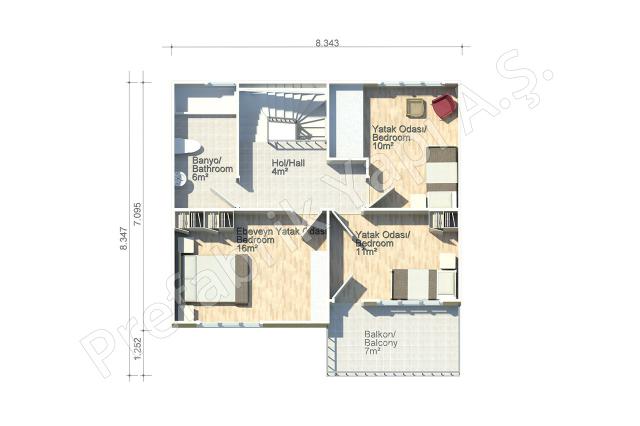 Prefabrik Ev 1. Kat Plan
