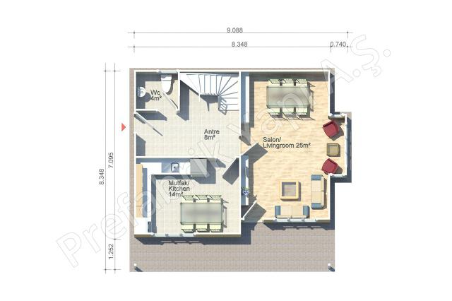 Prefabrik Ev Zemin Kat Plan