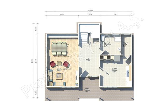 Prefabrik Ev Zemin Kat Plan
