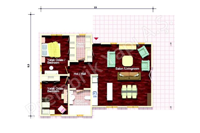 Tek Katlı Villa Plan